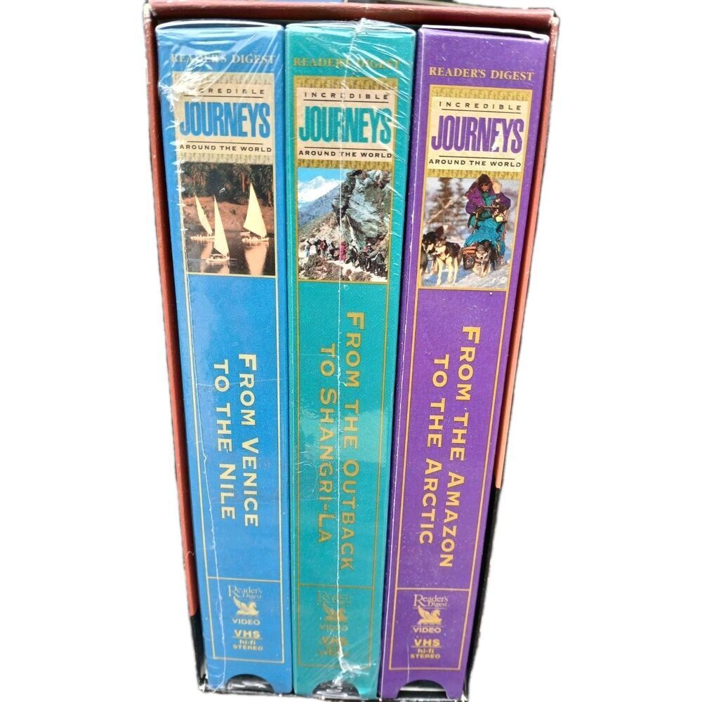 3 VHS Box Set Reader's Digest Incredible Journeys Around The World VHS Tape
